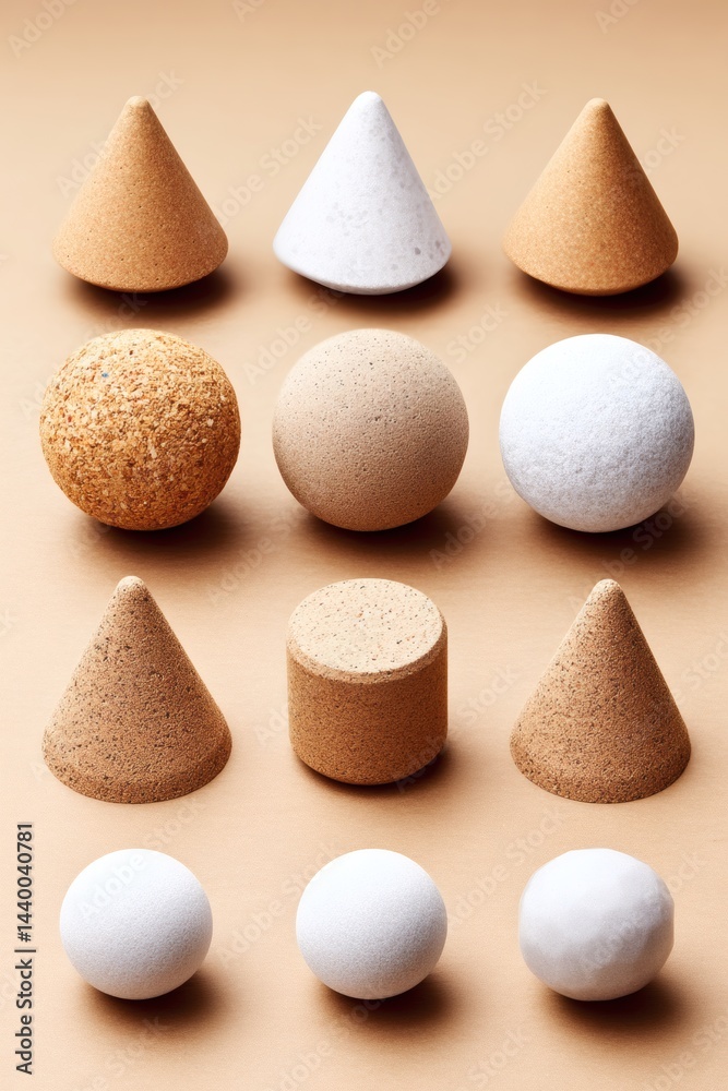 Obraz premium Geometric shapes in neutral earth tones