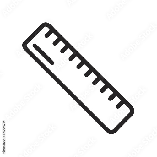 Ruler icon, minimal design, measuring tool, math, school, graphic element