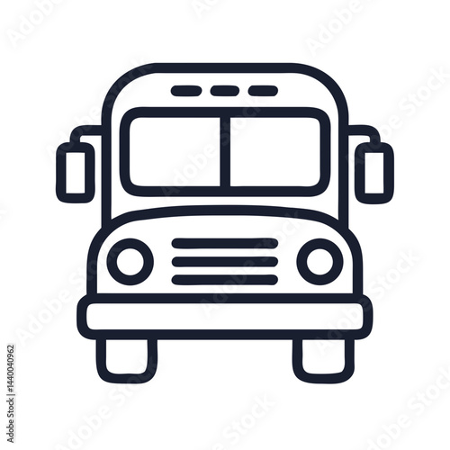 School Bus Icon on Black Background - Transportation, Education, and School