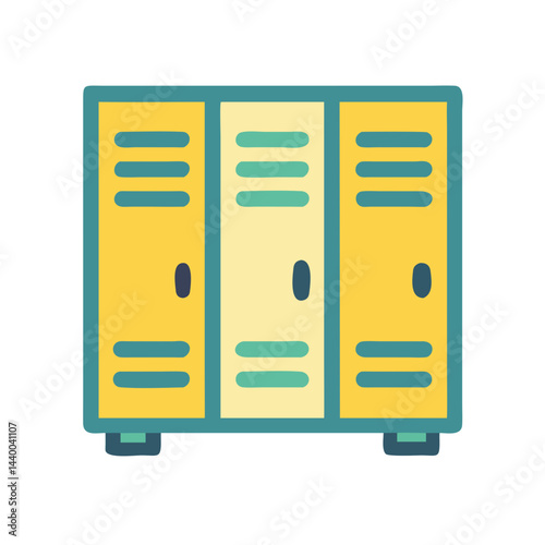 Colorful School Lockers Illustration - Storage, Organization, and Education Concept