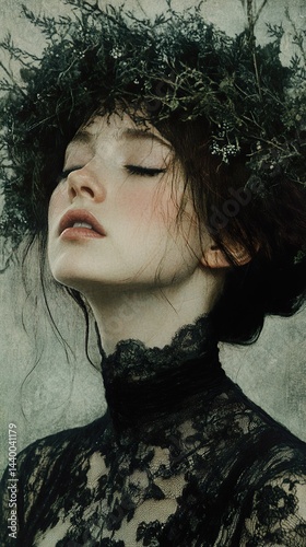 Enchanted Woman in Vintage Lace