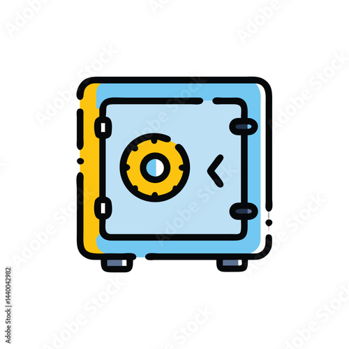 safe vault secure storage on white background for web and graphic design