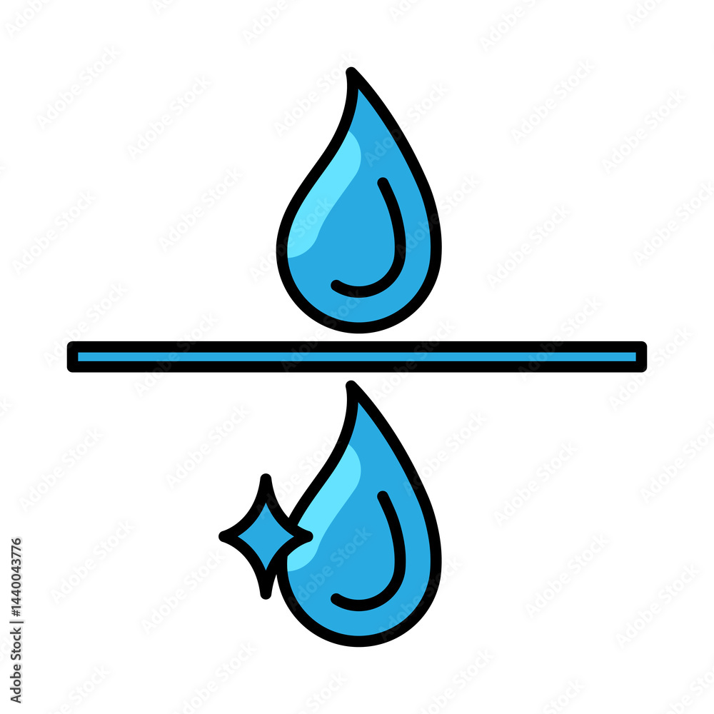 Water filtration icon. Aqua or liquid thin line illustration.