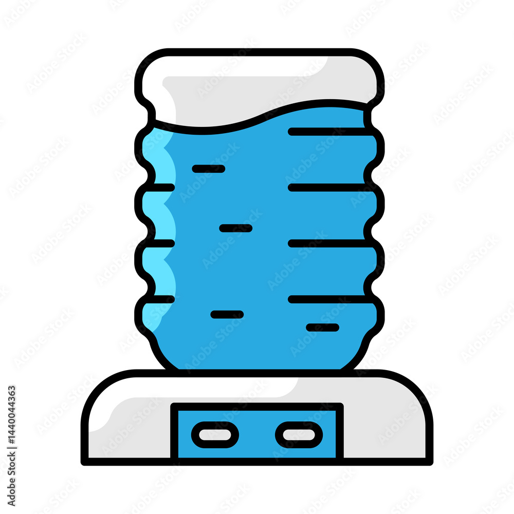 Water cooler icon. Aqua or liquid thin line illustration.