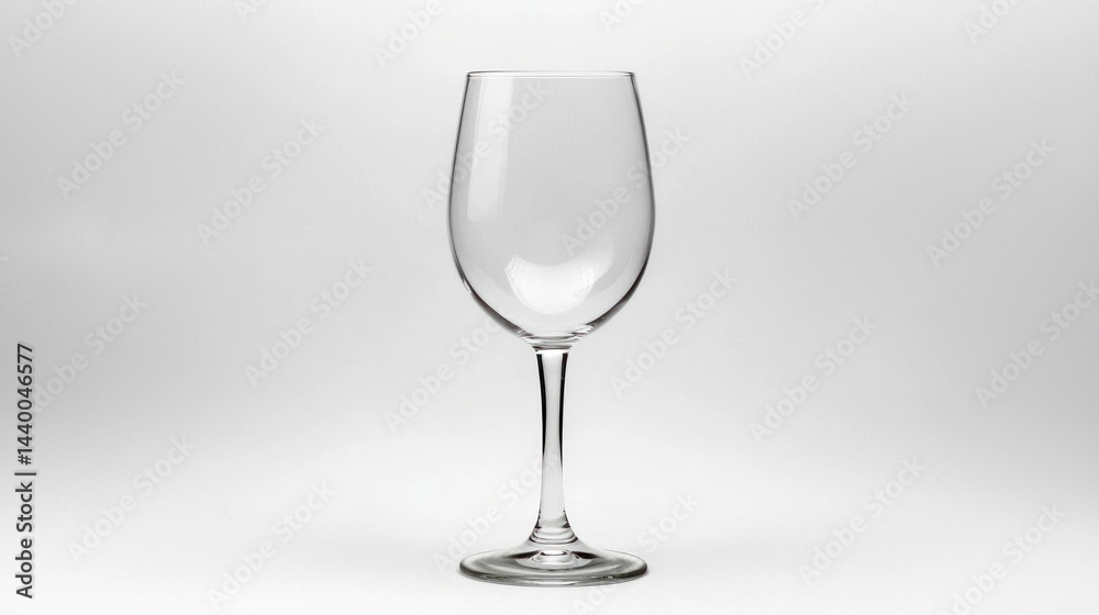 A solitary empty wine glass with a simple white background A solitary empty wine glass with a simple white background
