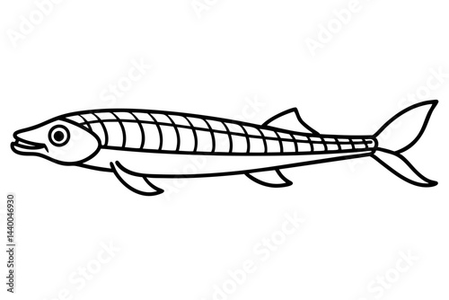 Elegant Oarfish Line Art