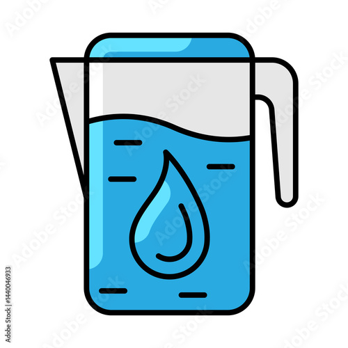 Obraz na płótnie Water filter icon. Aqua or liquid thin line illustration. w salonie
