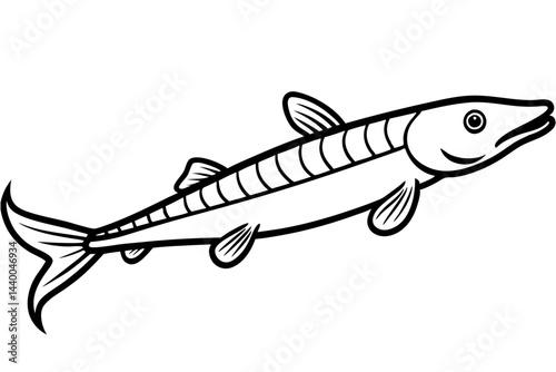 Elegant Oarfish Line Art