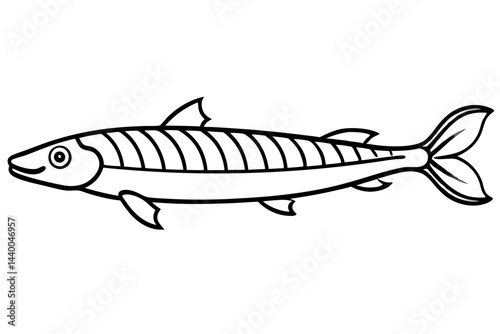 Elegant Oarfish Line Art