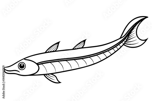 Elegant Oarfish Line Art