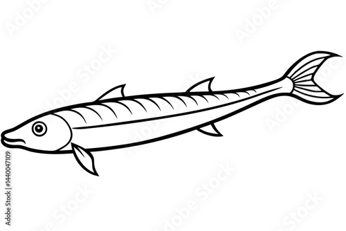 Elegant Oarfish Line Art