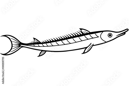 Elegant Oarfish Line Art