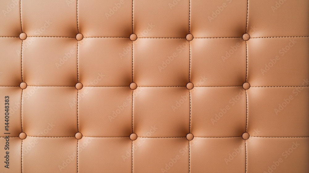 Obraz premium Elegant Peach Leather Tufted Upholstery: Premium Design and Texture peach leather tufted upholstery