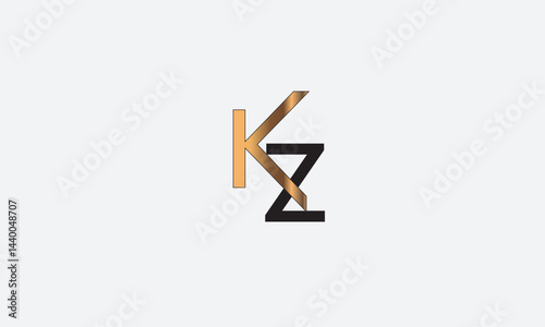 KZ, ZK , Z , K , Abstract Letters Logo Monogram	