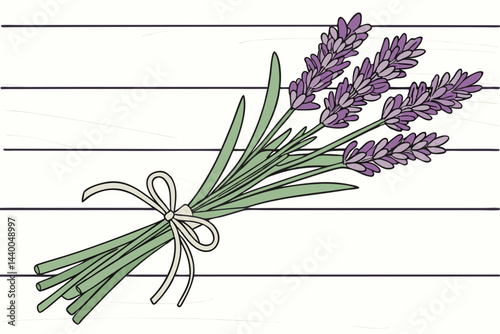 Bunch Of Fresh Lavender Tied With Twine Rustic Floral