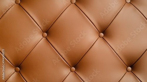 Elegant Caramel Brown Leather Upholstery with Button Tufting Texture leather upholstery tufting soft