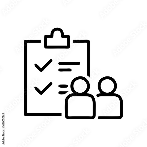 Group with Checklist Icon on Transparent Background  