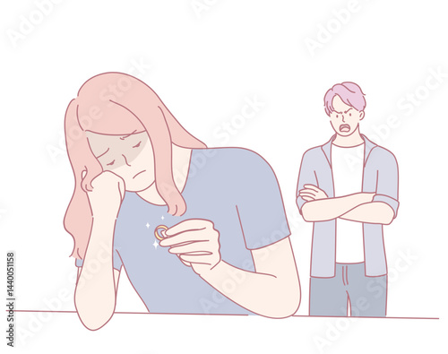 A vivid scene representing emotional distress and deep conflict within a troubled relationship between two individuals