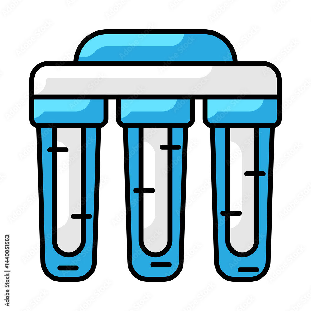 Water filter icon. Aqua or liquid thin line illustration.