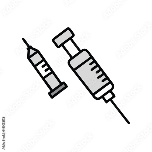 syringe injection on white background for web and graphic design