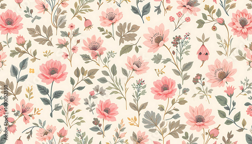 Soft pastel floral illustration featuring blooming flowers on a white background. Perfect for spring designs, wedding invites, or nature-inspired projects.