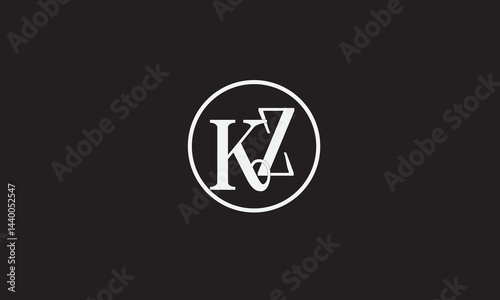 KZ, ZK , Z , K , Abstract Letters Logo Monogram	