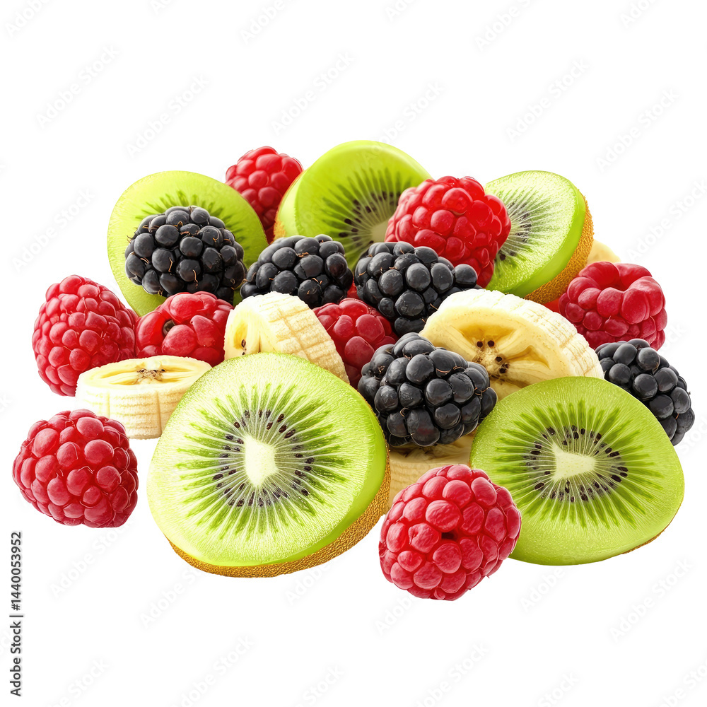 Colorful mix of sliced fruits Colorful mix of sliced fruits
