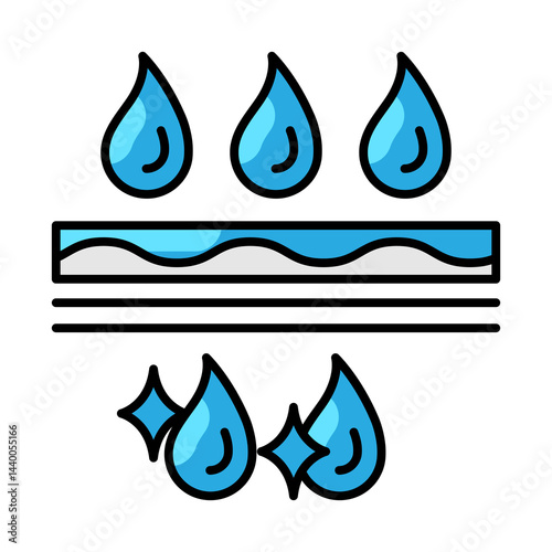 Water filtration icon. Aqua or liquid thin line illustration.