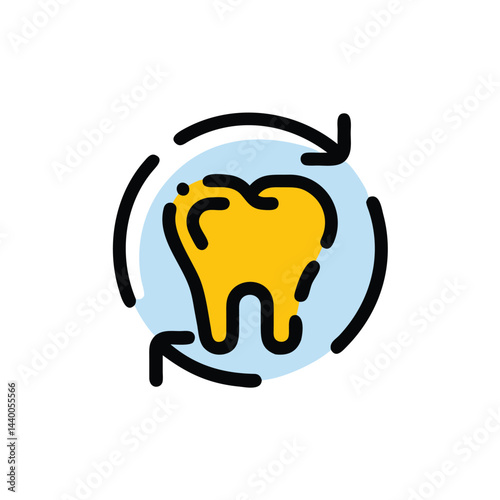 tooth dental care on white background for web and graphic design