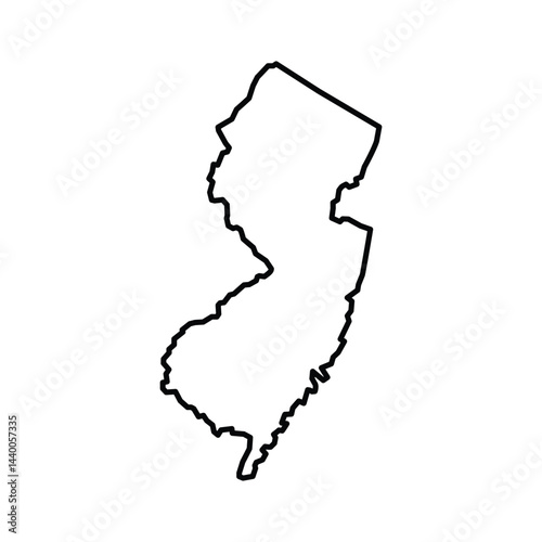 New Jersey State Outline Map Vector Graphic