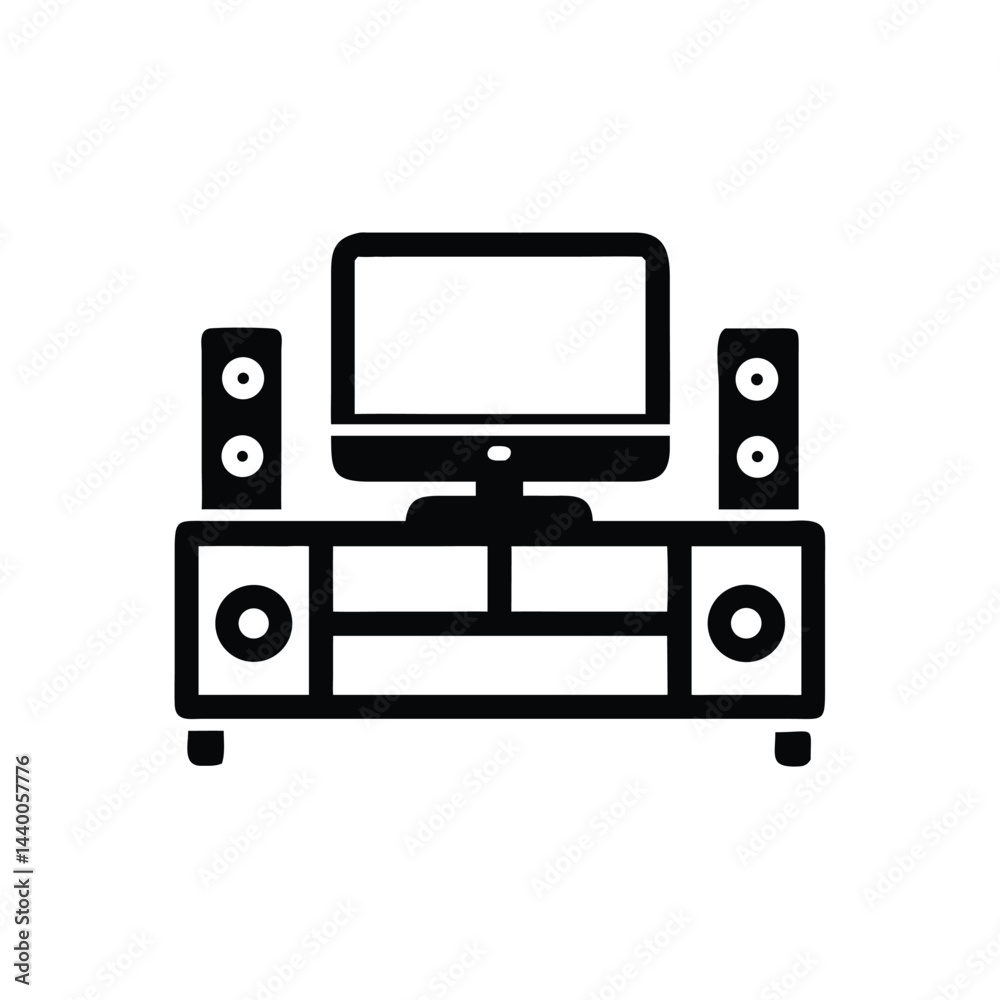 tv stand with speakers on white background for web and graphic design tv stand with speakers on white background for web and graphic design
