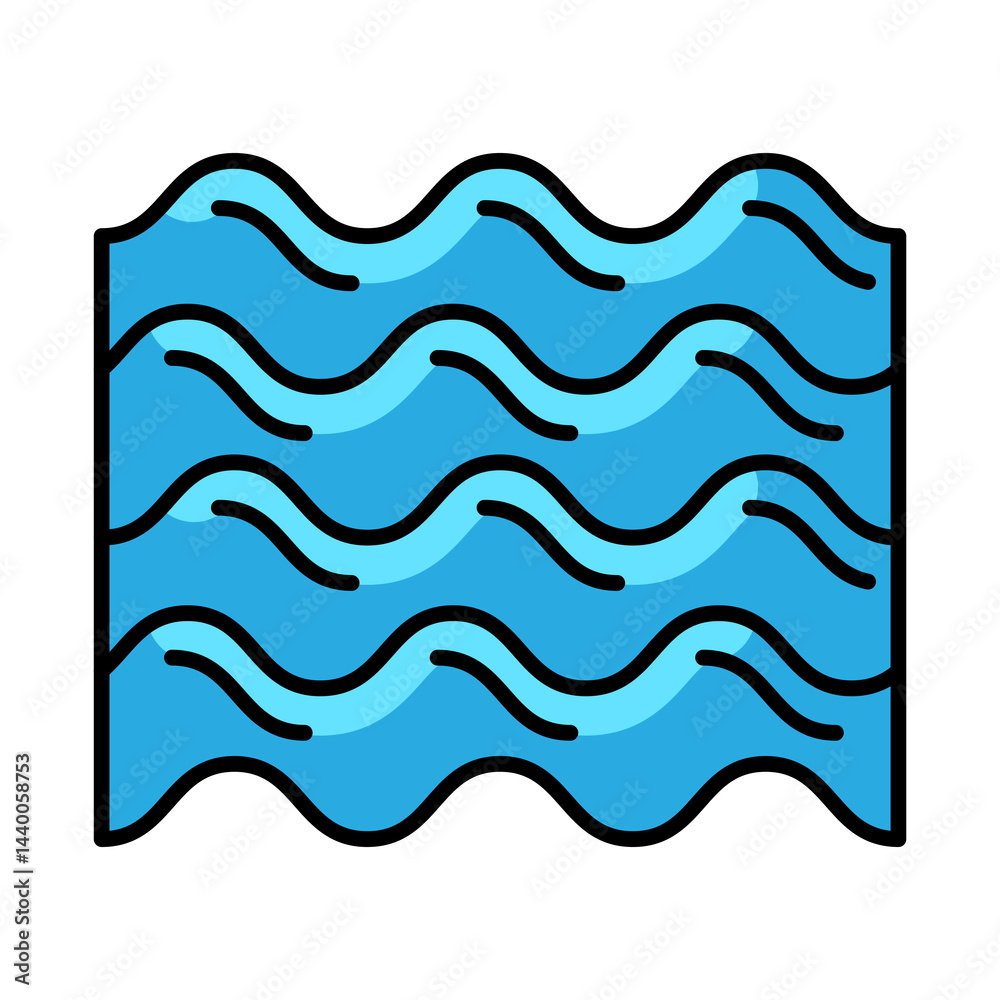 Water waves icon. Aqua or liquid thin line illustration.