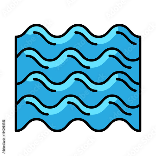 Obraz na płótnie Water waves icon. Aqua or liquid thin line illustration. w salonie