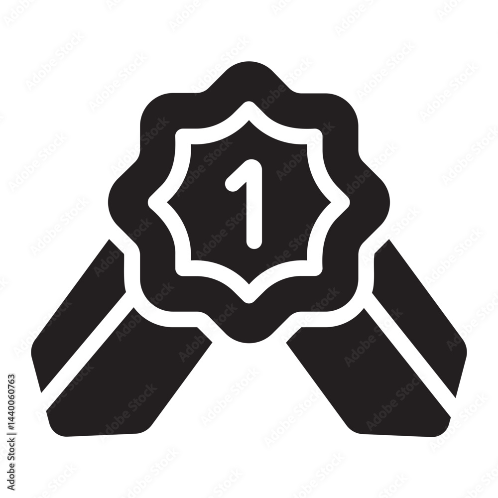 Obraz premium medal glyph icon