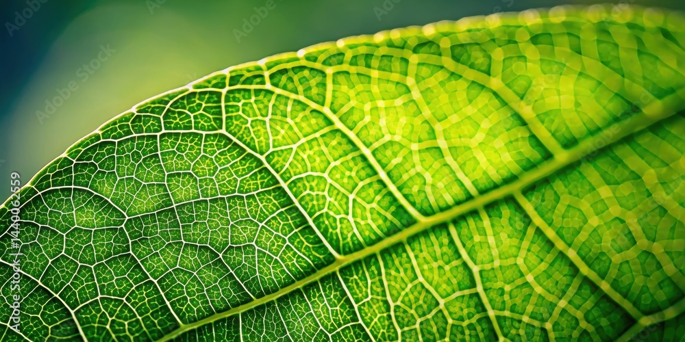 Close-up of a single green leaf with blurred background, showcasing its intricate veins and texture, close up Close-up of a single green leaf with blurred background, showcasing its intricate veins and texture, close up