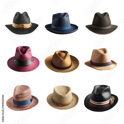 Wallpaper Mural Variety of stylish hats in different colors and styles (4) Torontodigital.ca