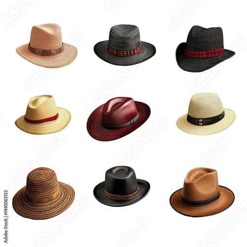 Wallpaper Mural Assorted Stylish Hats in Various Colors and Styles Torontodigital.ca