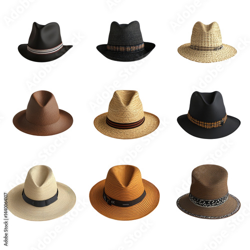 Wallpaper Mural Variety of stylish hats in different materials and colors Torontodigital.ca