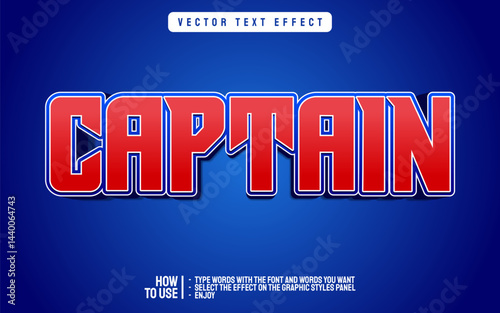 Editable Captain 3D Text Effect