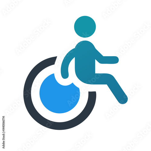 Handicap Symbol Illustration: Accessibility and Inclusivity on a Black Background