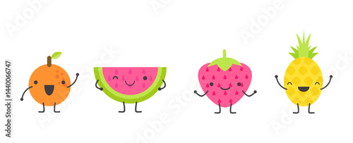 Collection of funny fruit characters