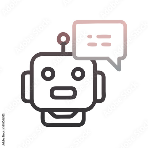 Chatbot Icon with Speech Bubble, AI Assistant, Artificial Intelligence Concept