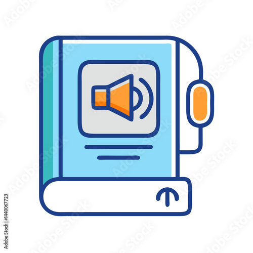Audiobook Icon with Headphones: Modern Learning and Listening