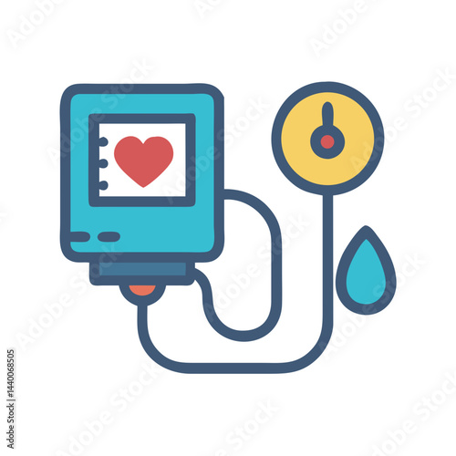 Blood Pressure Measurement Icon: Healthcare, Medical, and Wellness Concept