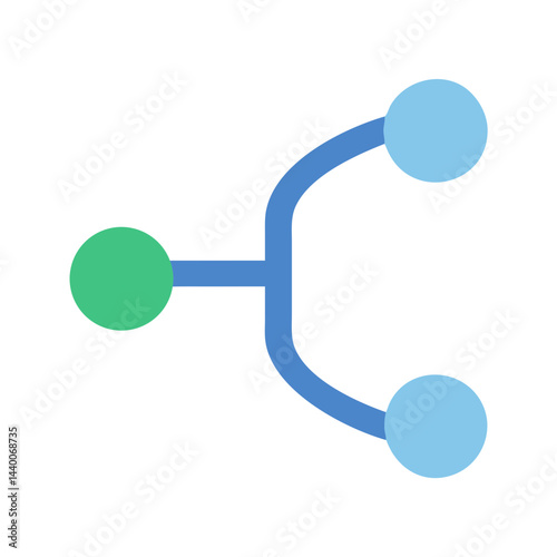 Diagram of Diverging Paths: Green Origin, Blue Branches on Black Background