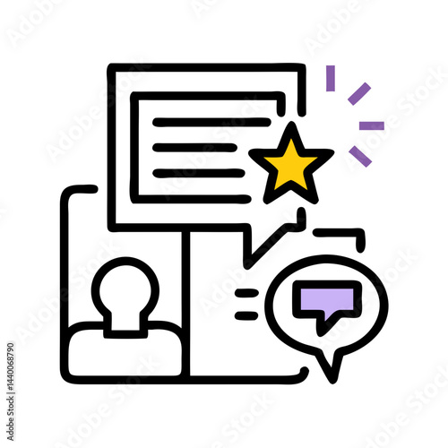 Innovative Idea with Star Burst and Speech Bubble on Black Background