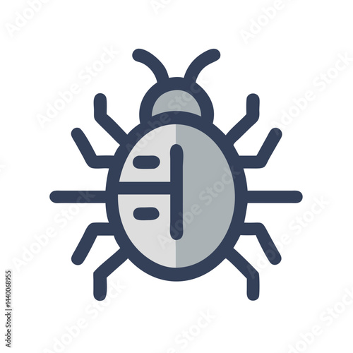 Modern Bug Icon, Insect Vector, Simple Flat Design on Black Background