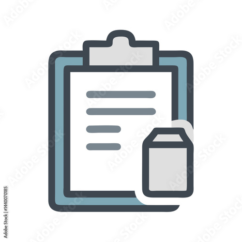 Clipboard Icon with Tag Isolated on Black Background, List and Note