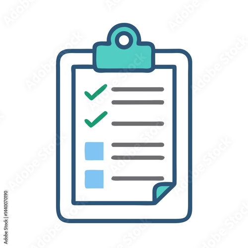 Modern Clipboard Checklist with Checkmarks for Tasks, Goals, Planning, and Productivity