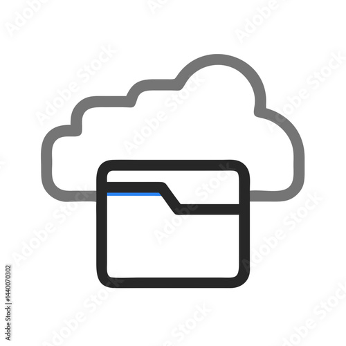 Cloud Folder Data Storage Illustration for Digital Security Concept